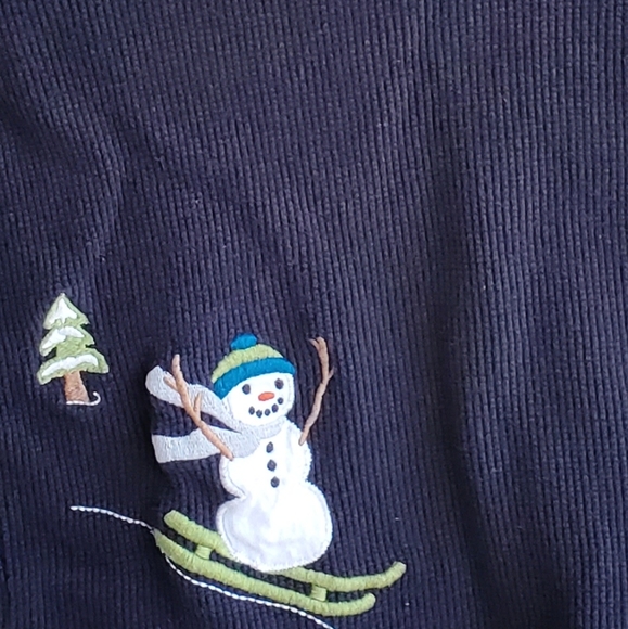 Snowman navy waffle knit shirt - Picture 2 of 3